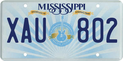 MS license plate XAU802