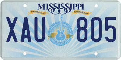MS license plate XAU805