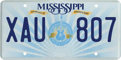 MS license plate XAU807