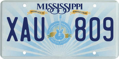 MS license plate XAU809