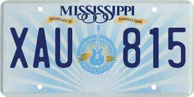 MS license plate XAU815