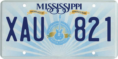 MS license plate XAU821