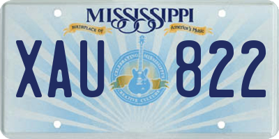 MS license plate XAU822