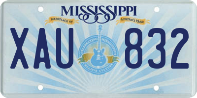 MS license plate XAU832