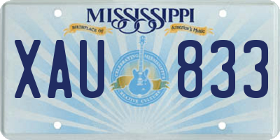 MS license plate XAU833