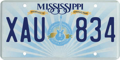MS license plate XAU834