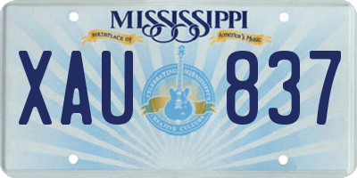MS license plate XAU837