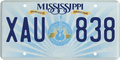 MS license plate XAU838