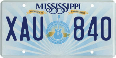 MS license plate XAU840