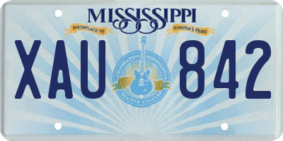 MS license plate XAU842