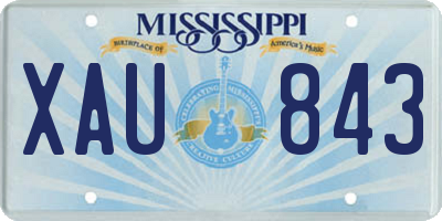 MS license plate XAU843