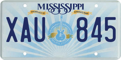 MS license plate XAU845