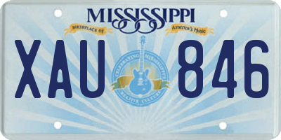 MS license plate XAU846