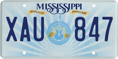 MS license plate XAU847