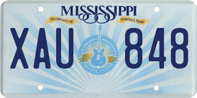 MS license plate XAU848