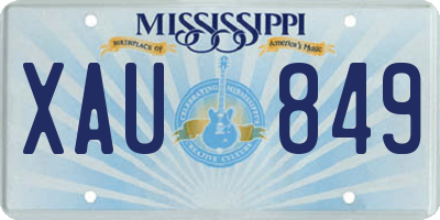 MS license plate XAU849