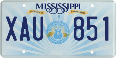 MS license plate XAU851