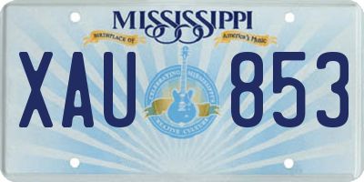 MS license plate XAU853