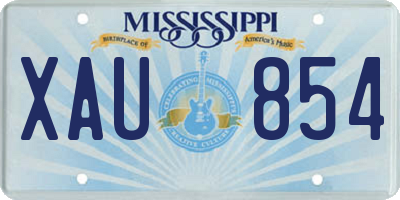 MS license plate XAU854