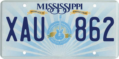 MS license plate XAU862