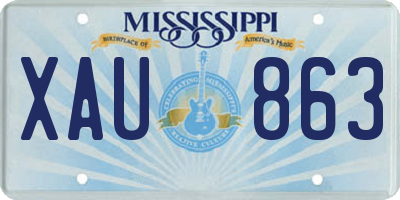 MS license plate XAU863