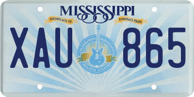 MS license plate XAU865