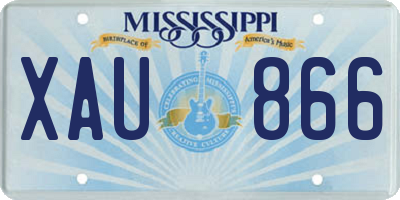 MS license plate XAU866