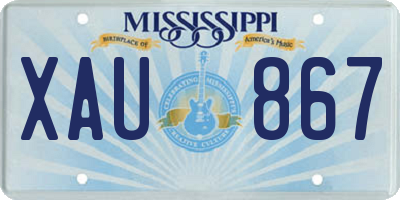 MS license plate XAU867