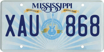 MS license plate XAU868
