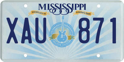 MS license plate XAU871