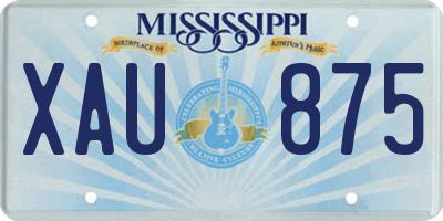 MS license plate XAU875