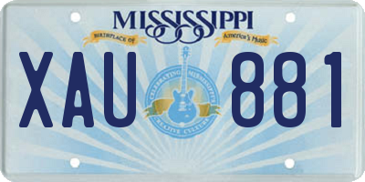 MS license plate XAU881