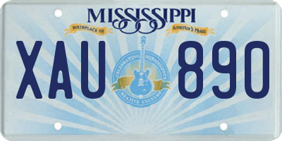 MS license plate XAU890
