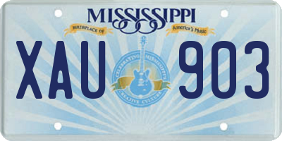 MS license plate XAU903