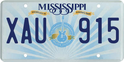 MS license plate XAU915