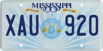 MS license plate XAU920