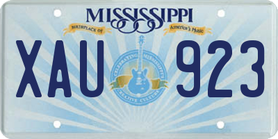 MS license plate XAU923