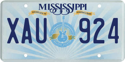 MS license plate XAU924