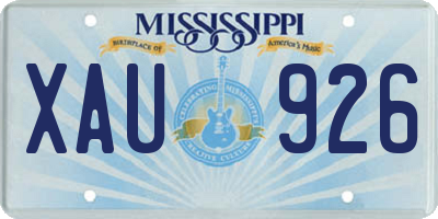 MS license plate XAU926