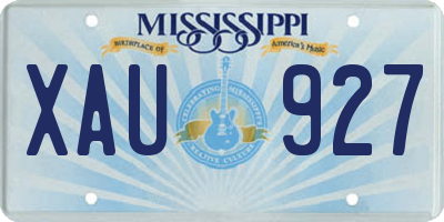 MS license plate XAU927
