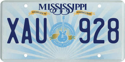 MS license plate XAU928