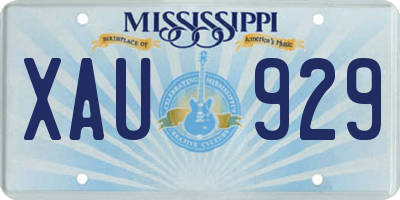 MS license plate XAU929