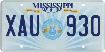 MS license plate XAU930