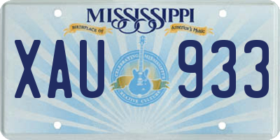 MS license plate XAU933