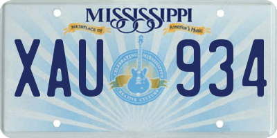 MS license plate XAU934