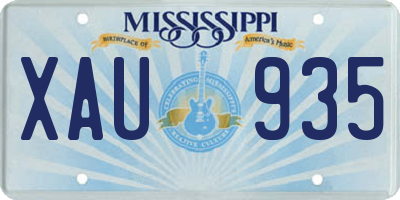 MS license plate XAU935
