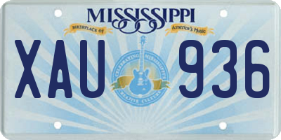 MS license plate XAU936