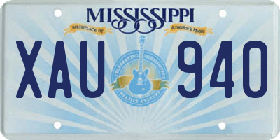 MS license plate XAU940