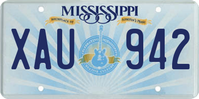 MS license plate XAU942