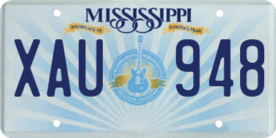 MS license plate XAU948